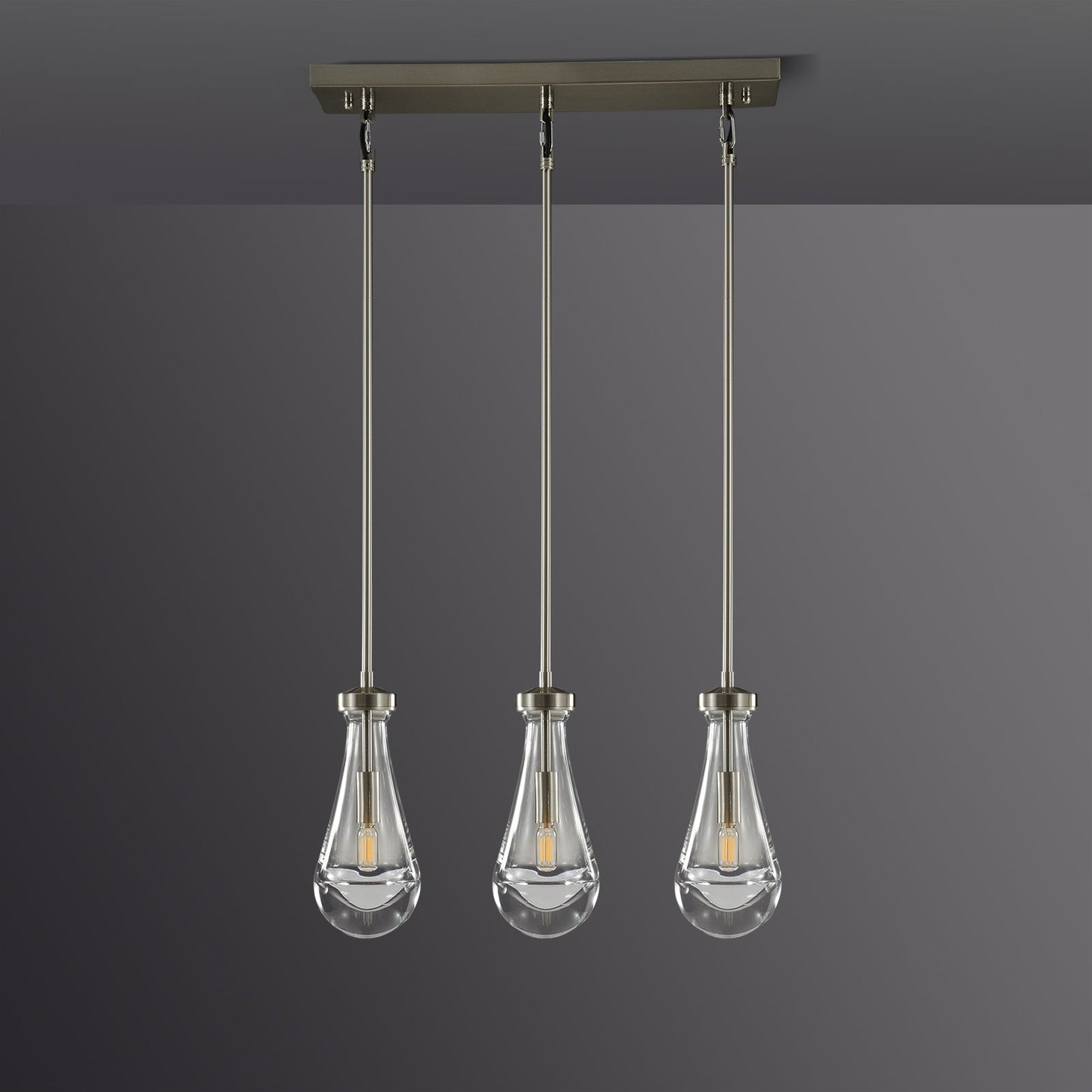 Raindrops Rectangular Chandelier 22" rod