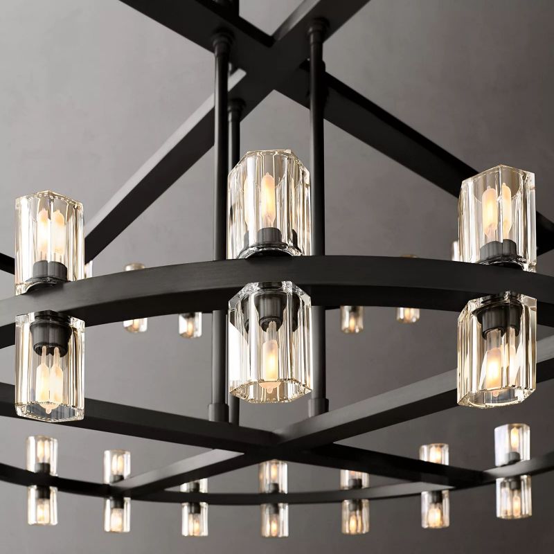 Aka Wine-glass Round Two-Tier Chandelier 60"