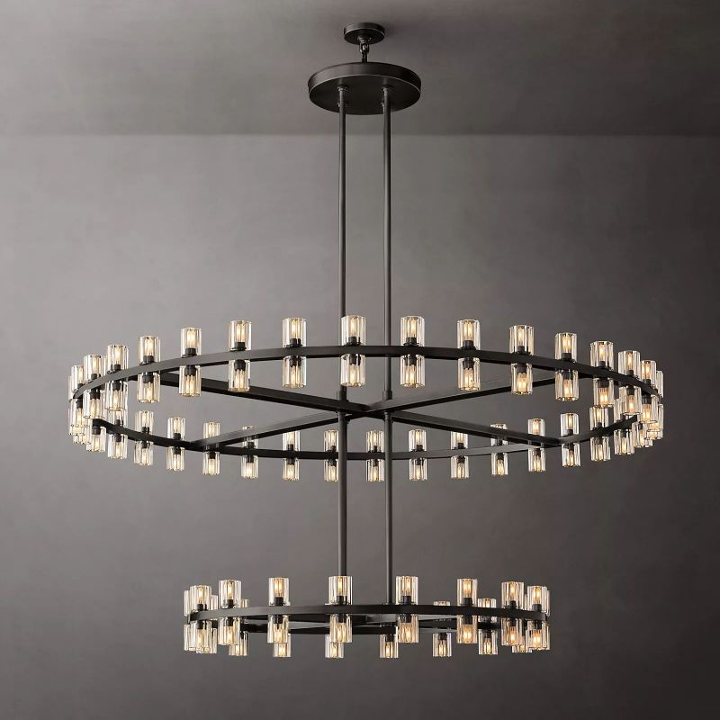 Aka Wine-glass Round Two-Tier Chandelier 60"