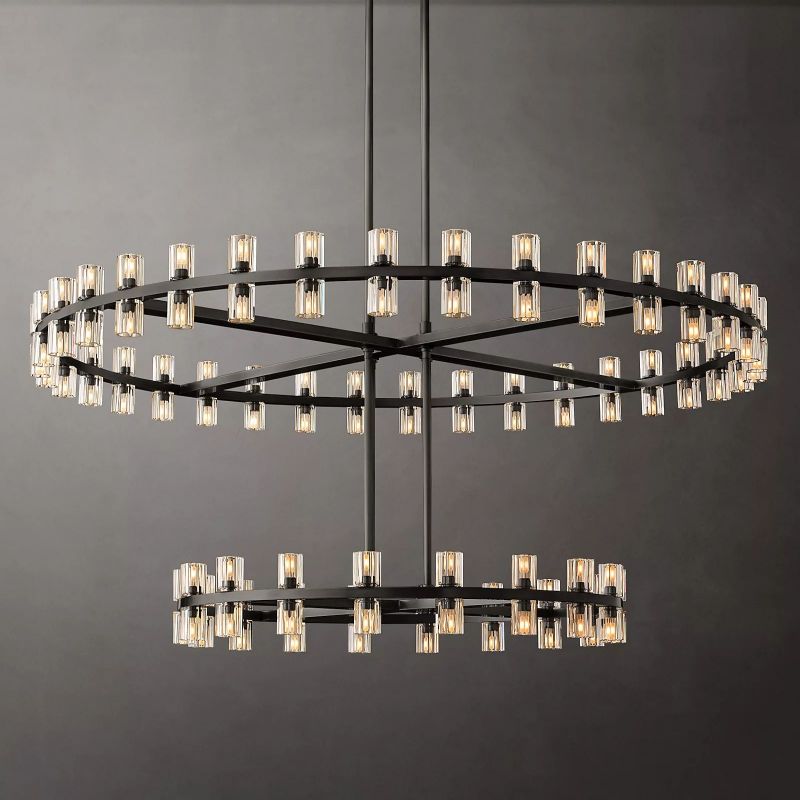 Aka Wine-glass Round Two-Tier Chandelier 60"