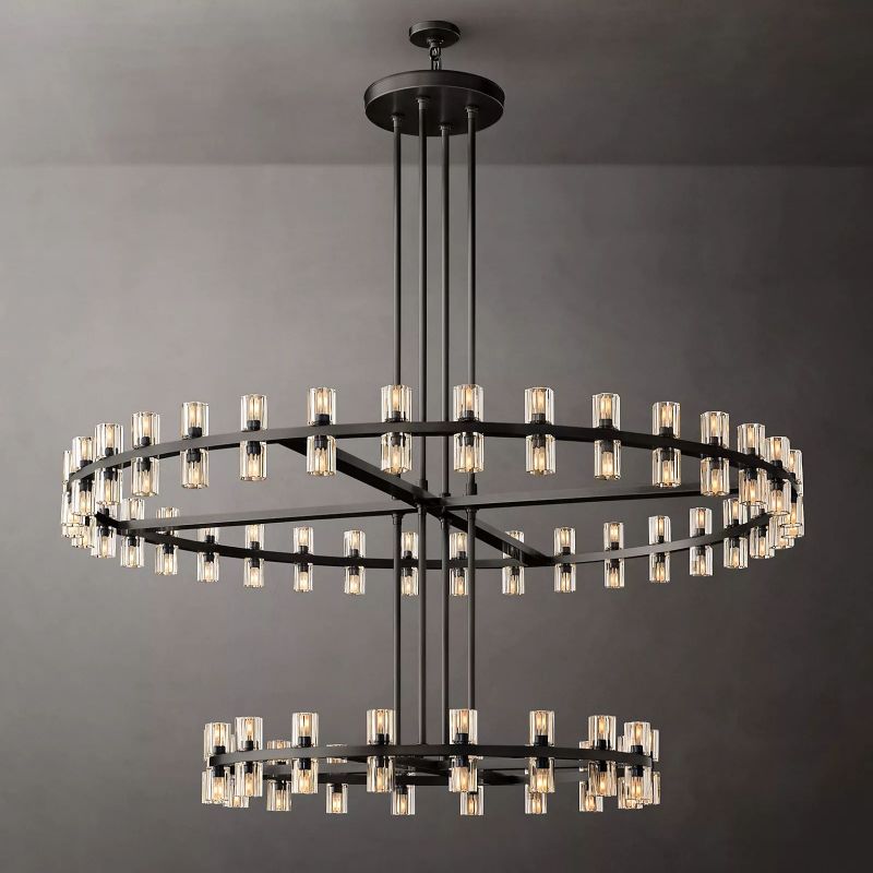 Aka Wine-glass Round Two-Tier Chandelier 60"
