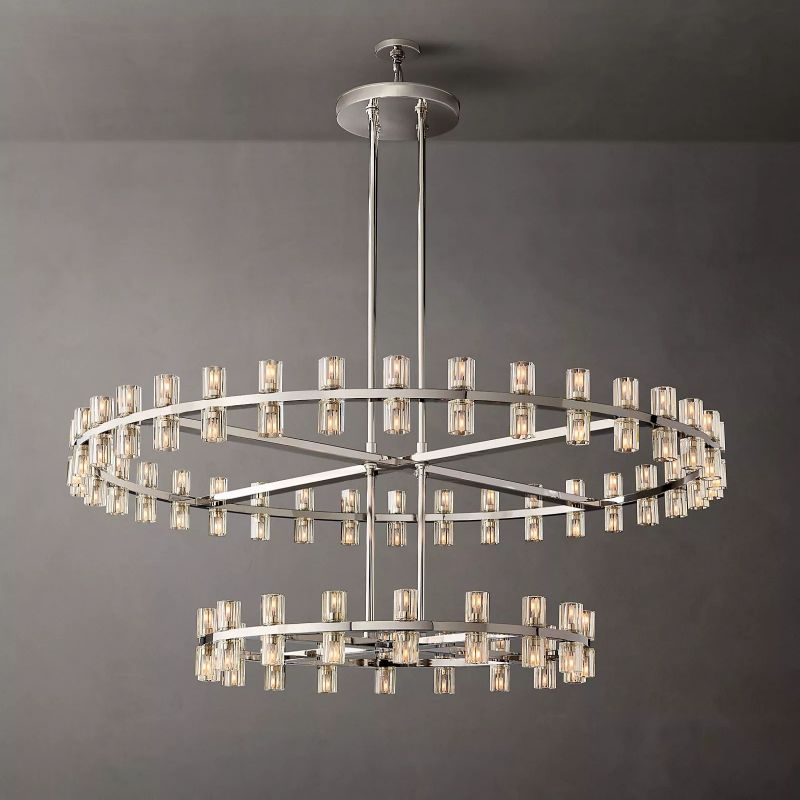 Aka Wine-glass Round Two-Tier Chandelier 60"