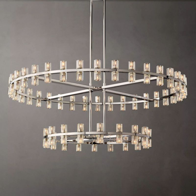 Aka Wine-glass Round Two-Tier Chandelier 60"