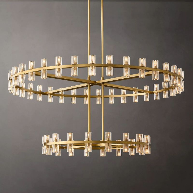 Aka Wine-glass Round Two-Tier Chandelier 60"