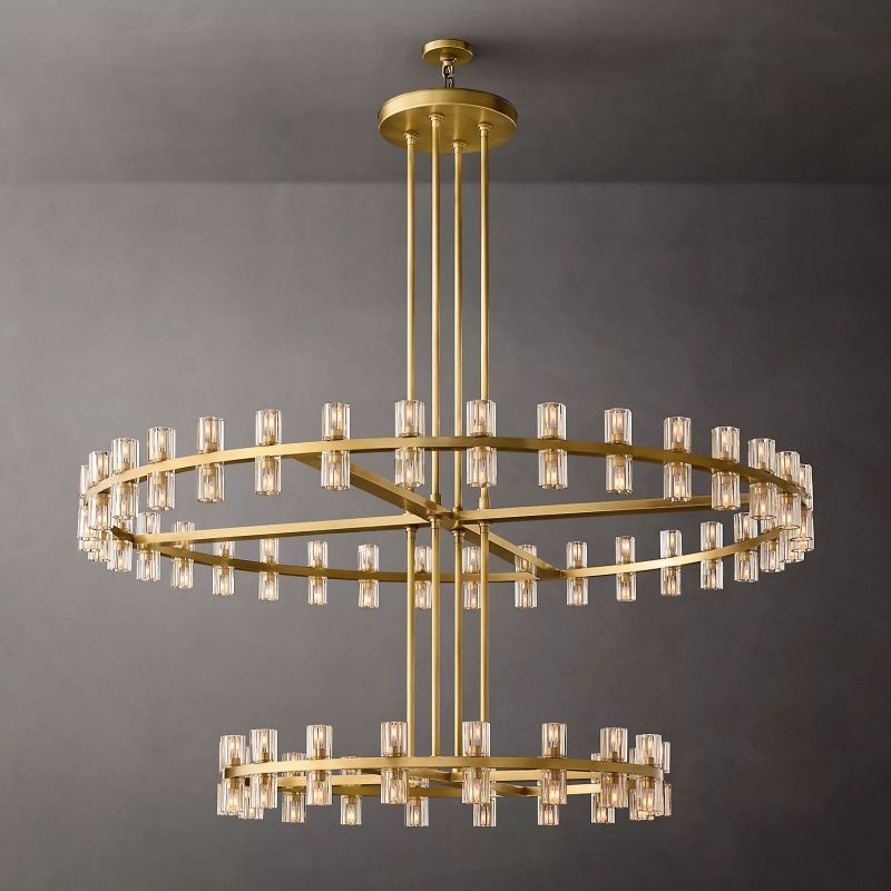 Aka Wine-glass Round Two-Tier Chandelier 60"