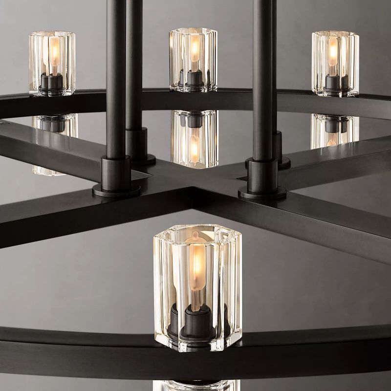 Aka Wine-glass Round Two-Tier Chandelier 60"