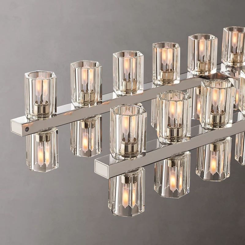 Aka Wine-glass Rectangular Chandelier 72"