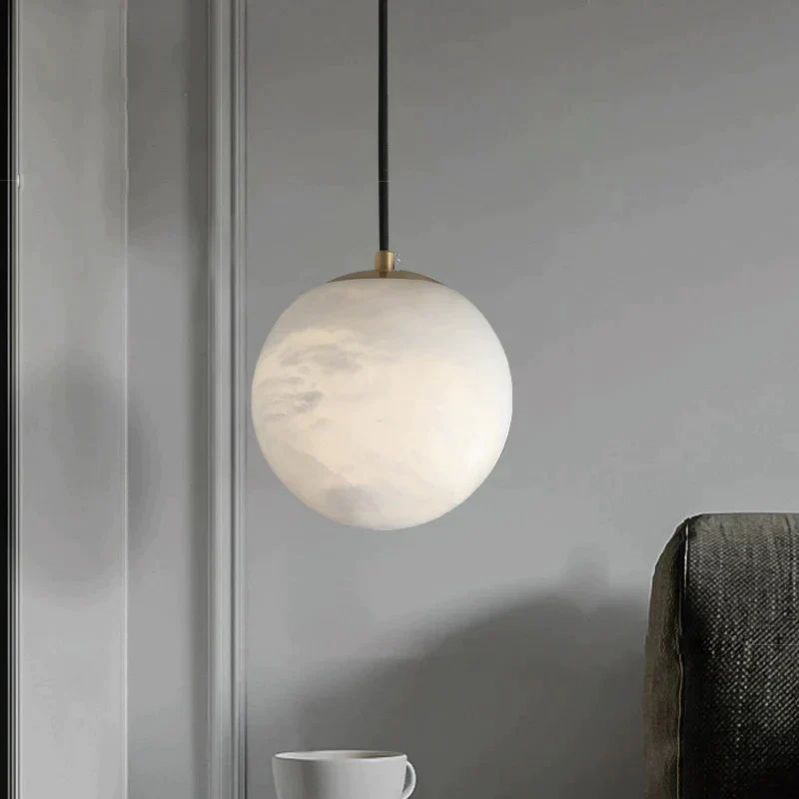 Alabaster Zemira Ball Pendant Light