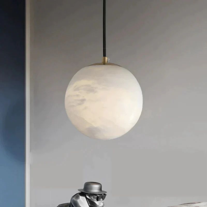 Alabaster Zemira Ball Pendant Light