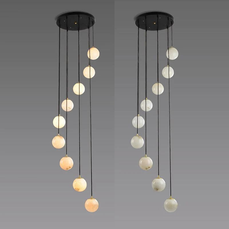 Alabaster Global Wavy Chandelier