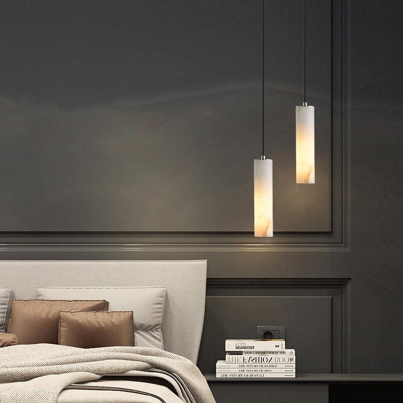 Alabaster Modern Cylindrical Round Chandelier