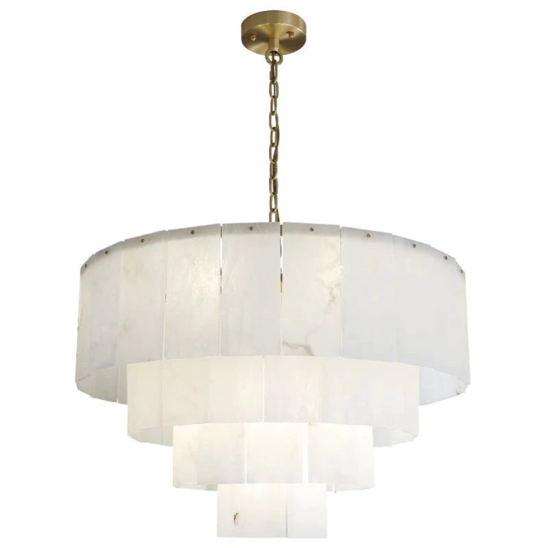 Alabaster Multi-Layer Modern Round Chandelier 31"