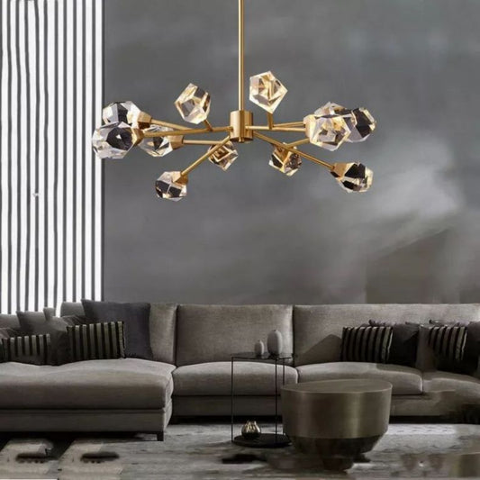 Angelia Faceted Oval Chandelier For Living Room