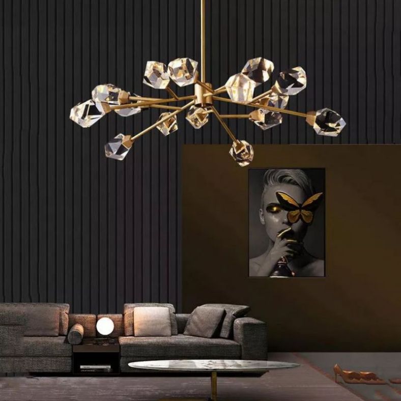 Angelia Faceted Oval Chandelier For Living Room