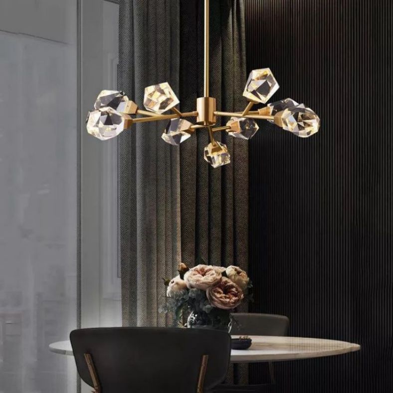 Angelia Faceted Oval Chandelier For Living Room