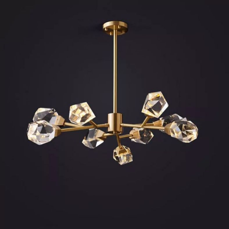 Angelia Faceted Oval Chandelier For Living Room