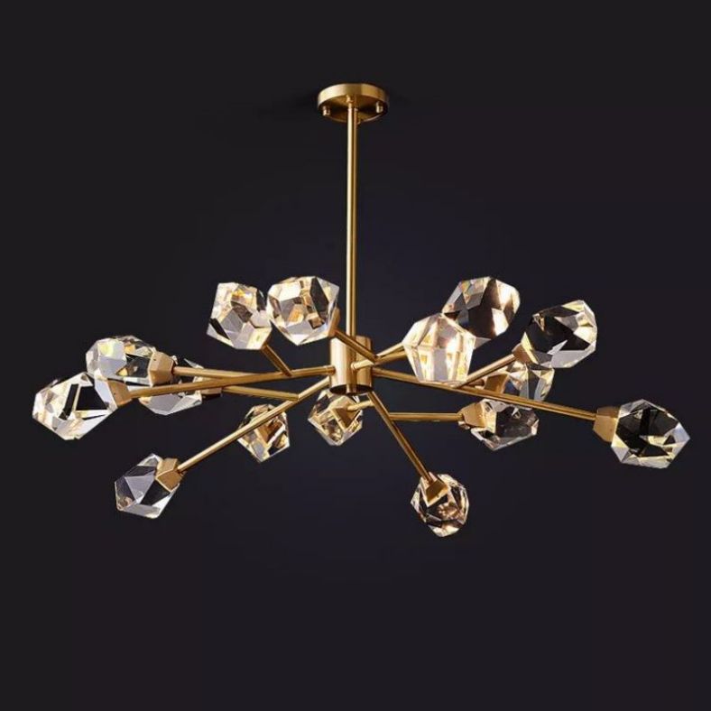 Angelia Faceted Oval Chandelier For Living Room