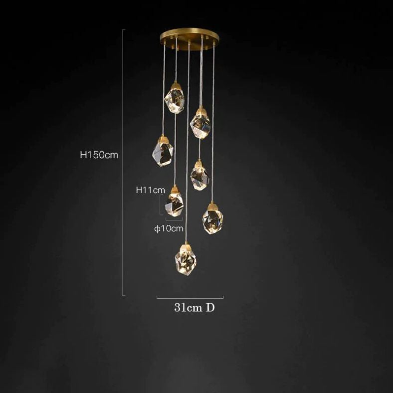 Angelia Faceted Round Pendant For Dining Room
