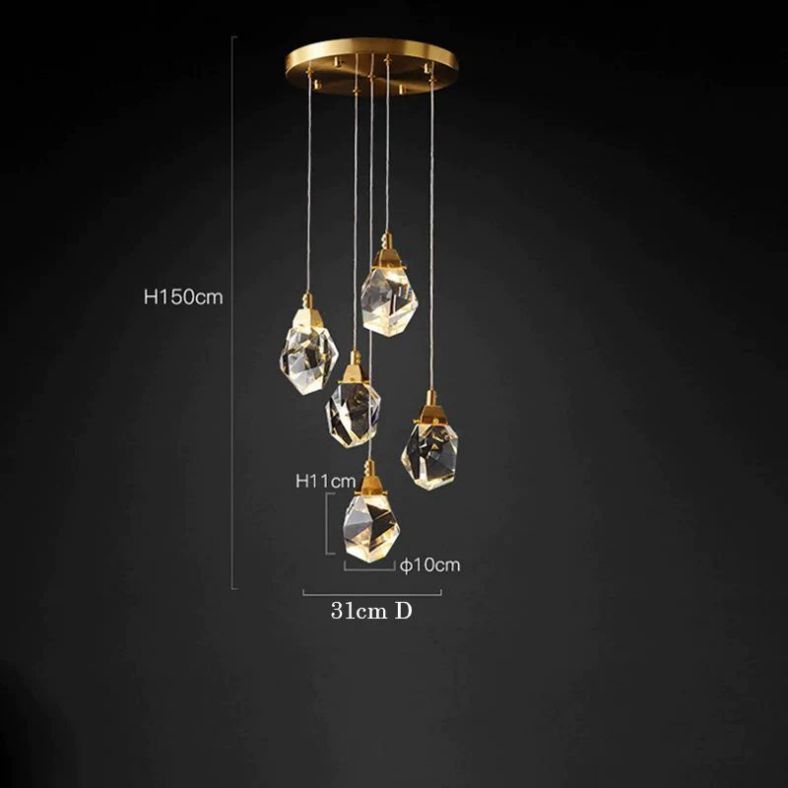 Angelia Faceted Round Pendant For Dining Room