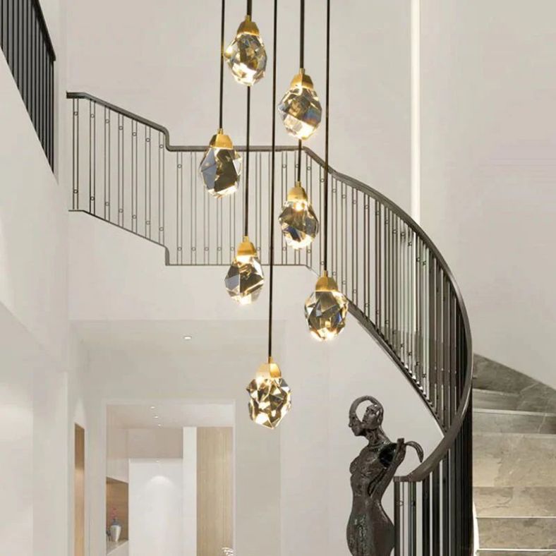 Angelia Faceted Round Pendant For Dining Room