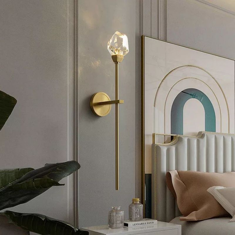 Angelia Faceted Crystal Prisms Wall Sconce (Rod)
