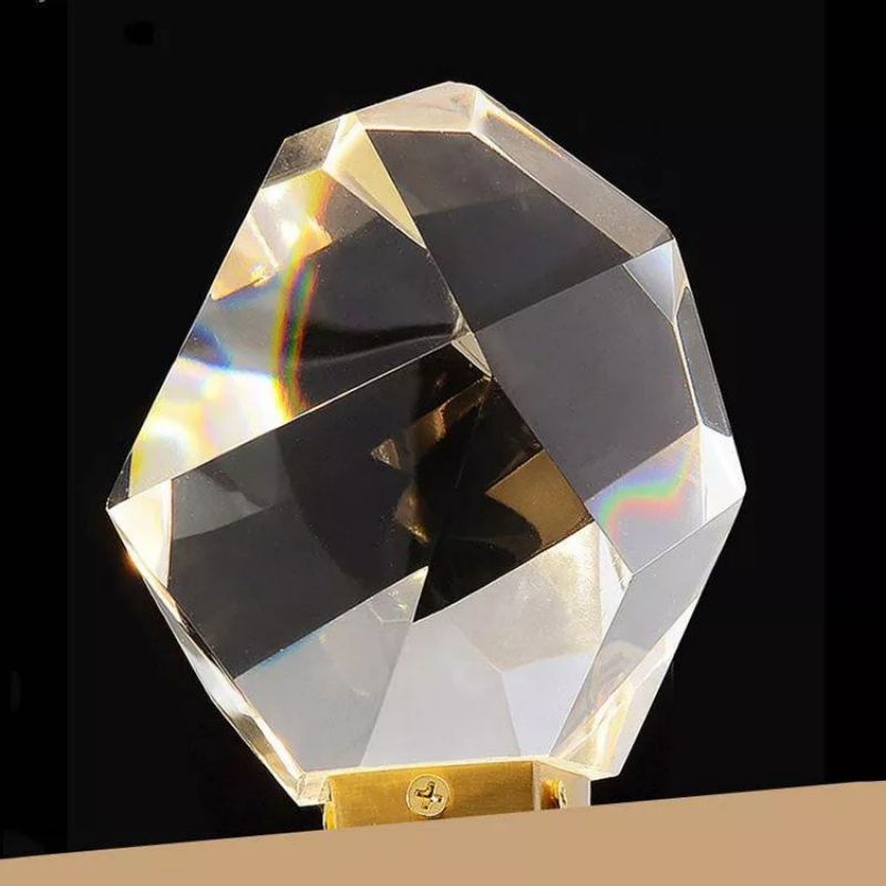 Angelia Faceted Crystal Prisms Short Wall Sconce