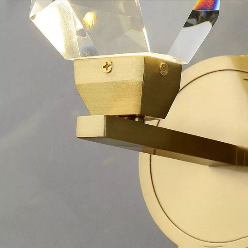 Angelia Faceted Crystal Prisms Short Wall Sconce