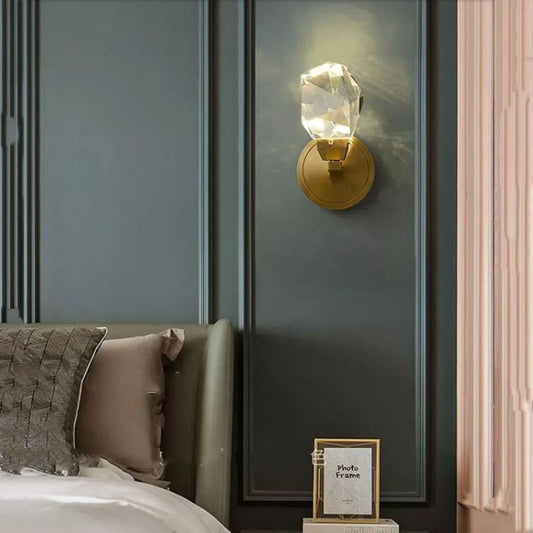 Angelia Faceted Crystal Prisms Short Wall Sconce