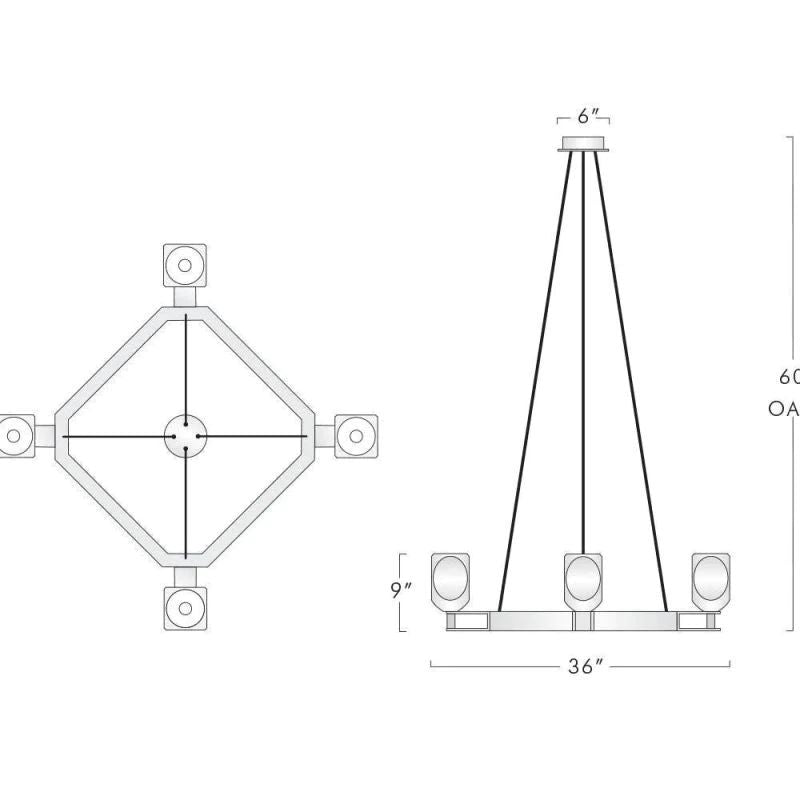 Bifrons Contemporary 4-Lights Dining Square Pendant