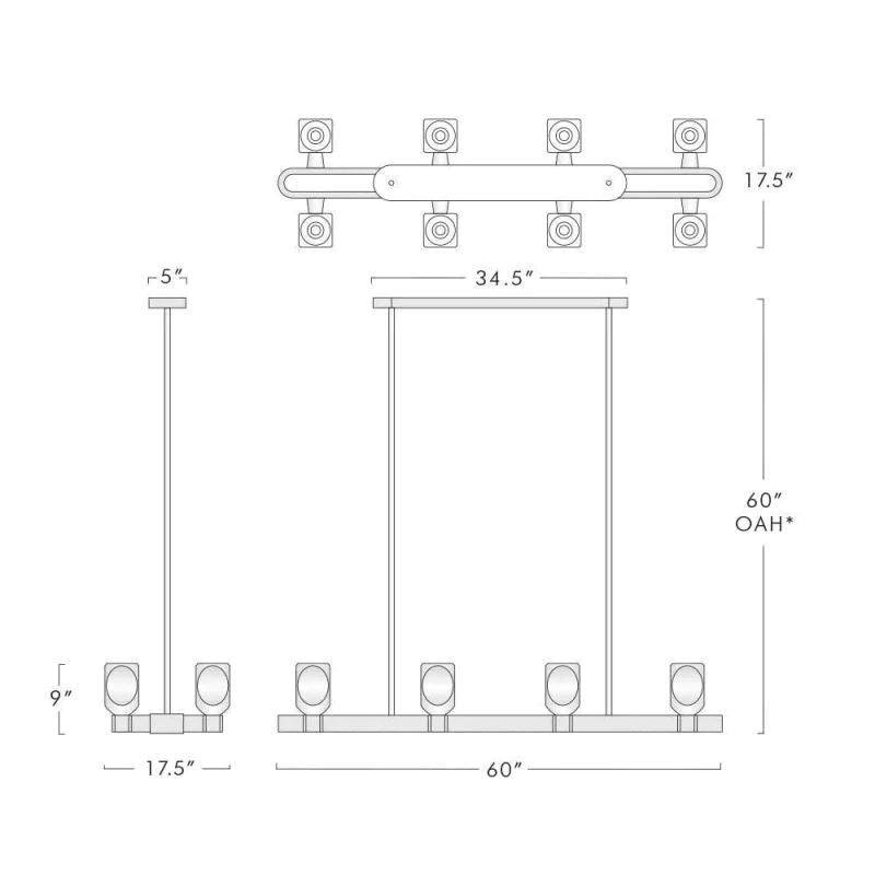 Bifrons Contemporary 8-Lights Dining Pendant