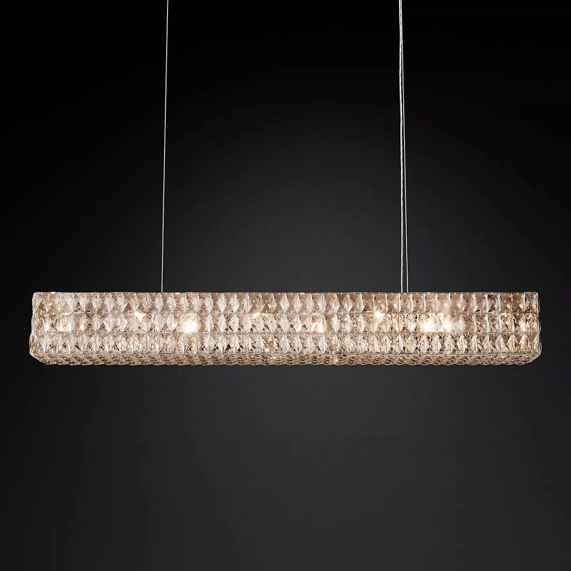 Brilliant Crystal Linear Chandelier 49“W 61”W