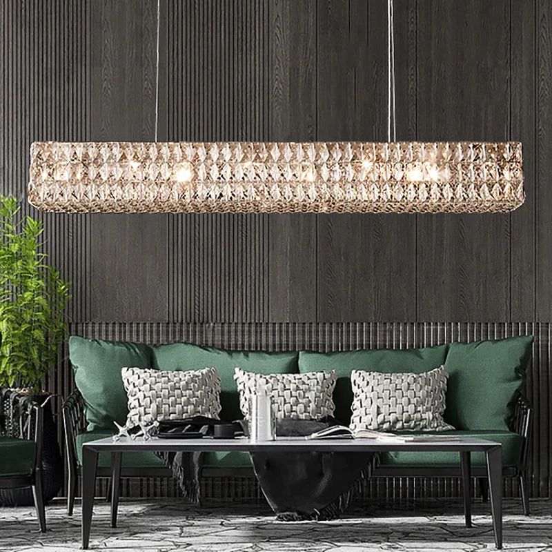 Brilliant Crystal Linear Chandelier 49“W 61”W