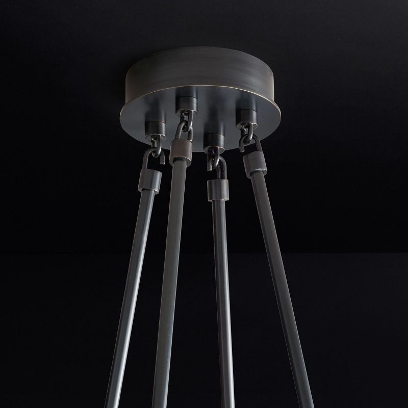 Glass Torch Round Chandelier 58"