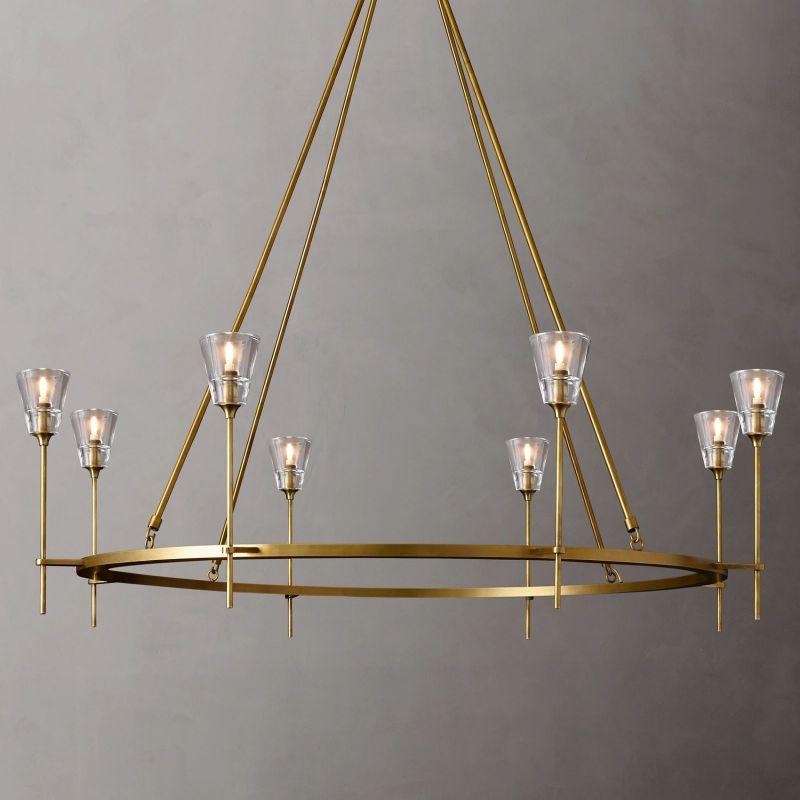Glass Torch Round Chandelier 58"