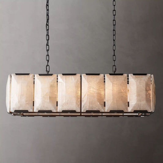 Harson Calcite Rectangular Chandelier 42"