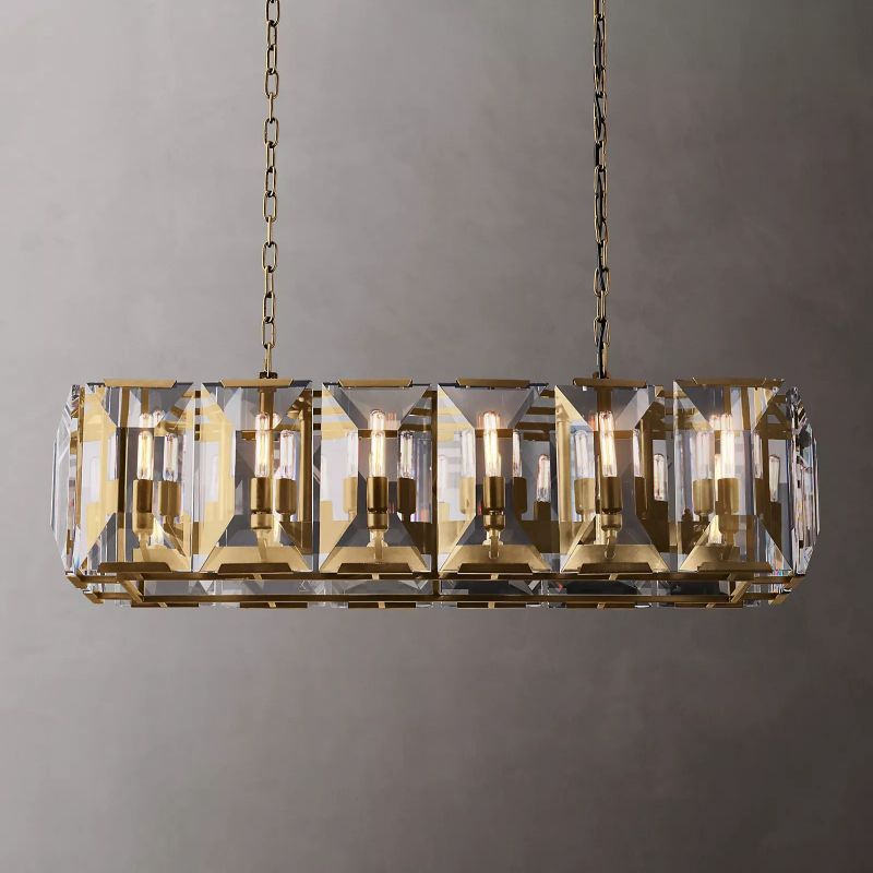 Harson Crystal Rectangular Chandelier 42"