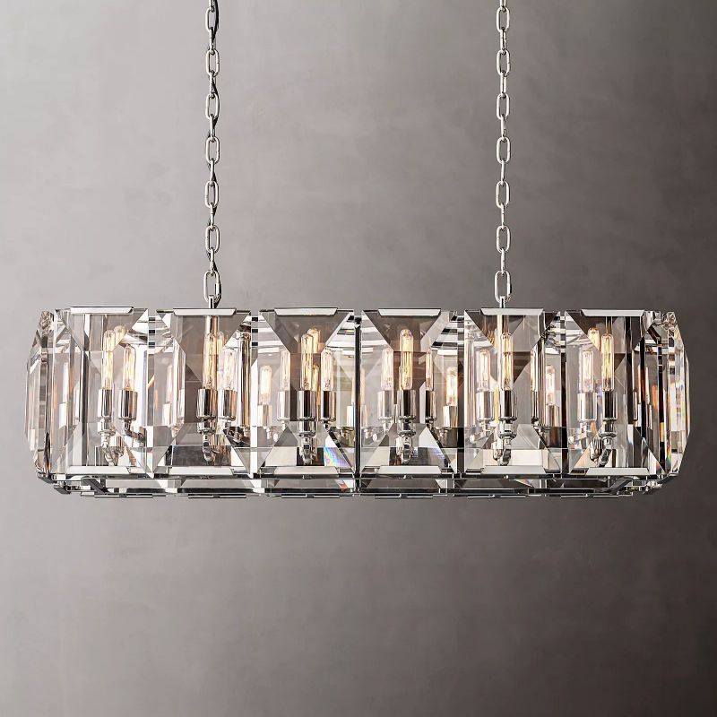 Harson Crystal Rectangular Chandelier 42"