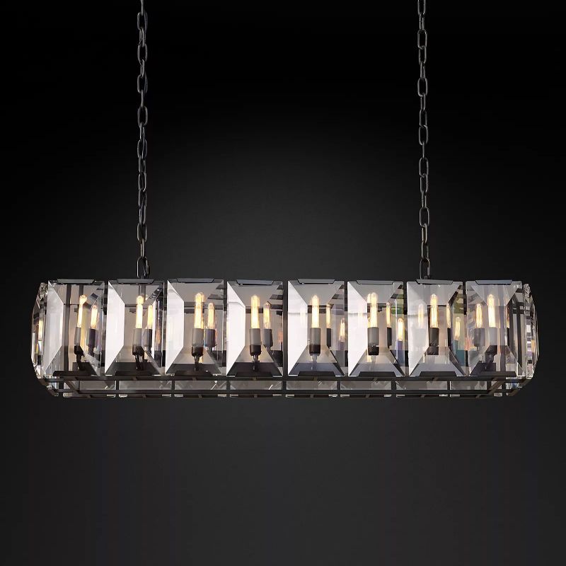 Harson Crystal Rectangular Chandelier 54"