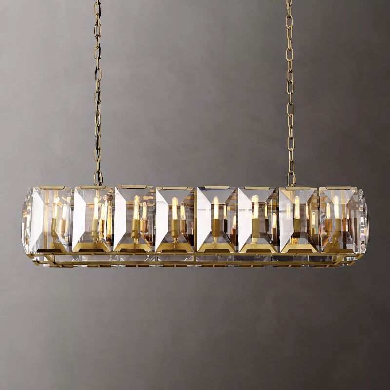 Harson Crystal Rectangular Chandelier 54"
