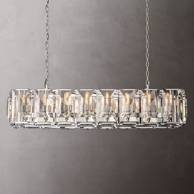 Harson Crystal Rectangular Chandelier 54"