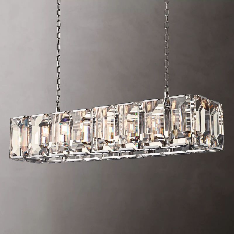 Harson Crystal Rectangular Chandelier 54"