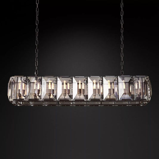 Harson Crystal Rectangular Chandelier 62"
