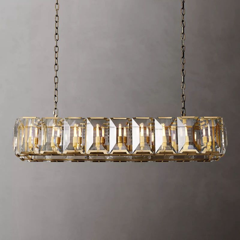 Harson Crystal Rectangular Chandelier 62"
