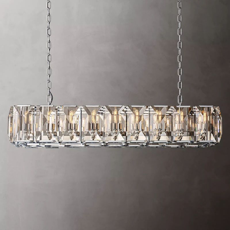Harson Crystal Rectangular Chandelier 62"