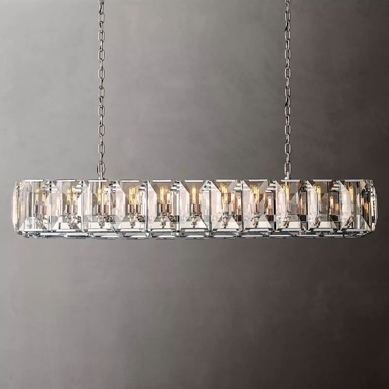 Harson Crystal Rectangular Chandelier 74"
