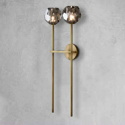 Kristal Smoke Glass Double Grand Wall Sconce