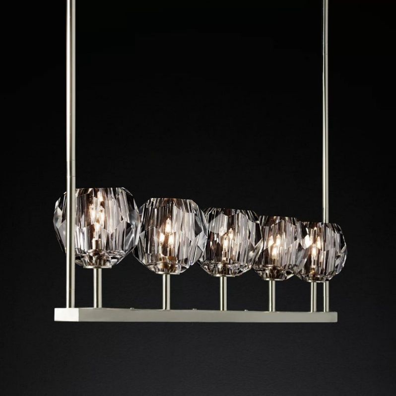 Kristal Glass Linear Chandelier 48"