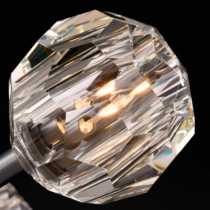 Kristal Clear Glass Round Cluster Chandelier 30"
