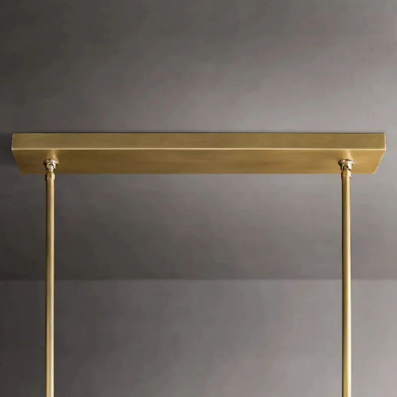 Kristal Glass Double Linear Chandelier 60"