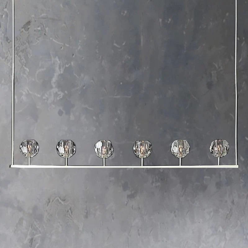 Kristal Glass Linear Chandelier 60"